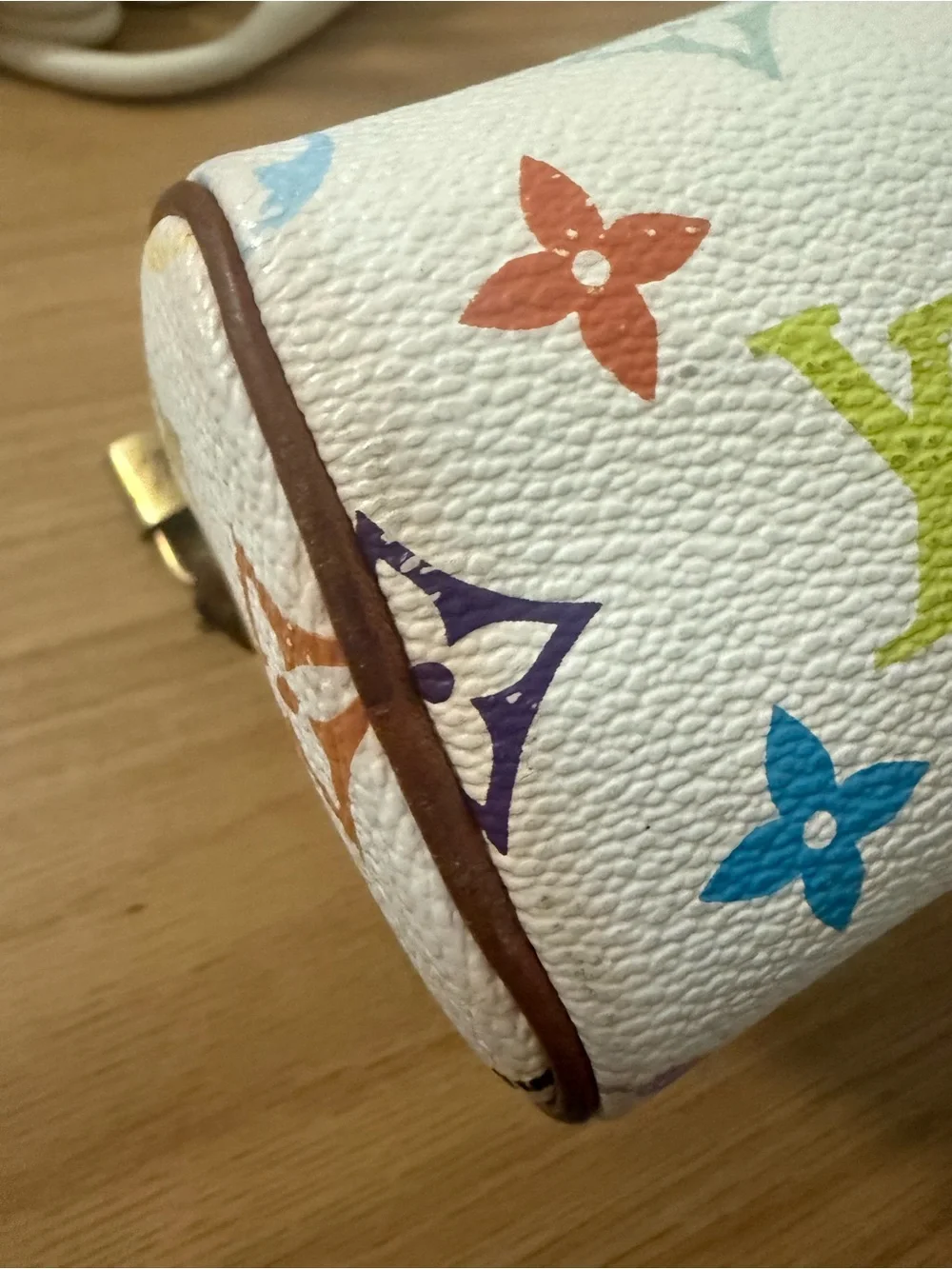 Louis Vuitton x Takashi Murakami Monogram Multicolor Mini Sac HL Speedy White